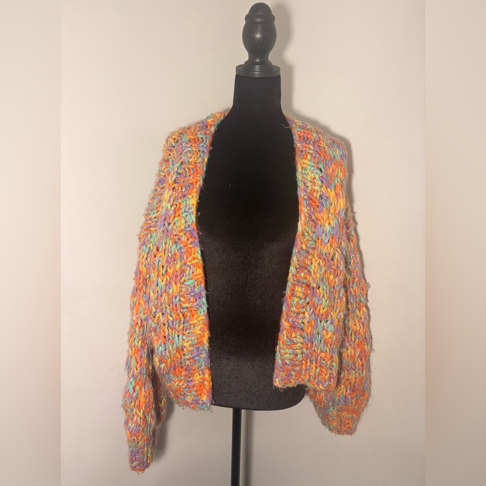 Multicolor Chunky Knit Sweater🧡💙🩷💛